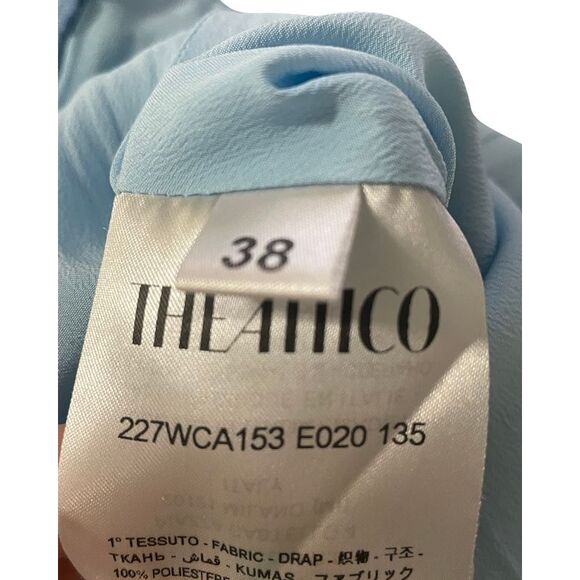 The Attico Knotted Strap Mini Dress in Baby Blue Silk